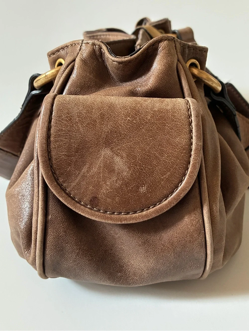 Juicy Couture Brown Leather Hobo Purse~Y2K Juicy Couture Bag